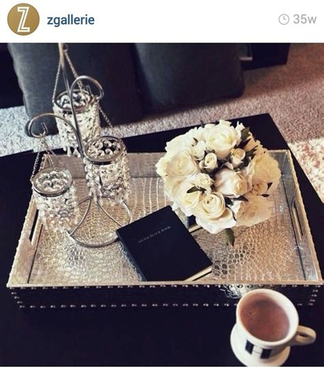Maybe you would like to learn more about one of these? Silver tray on black table Z Gallerie | Decorating coffee ...