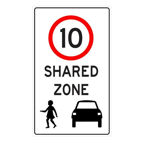Shared Zone Sign Regulatory Buy Now Discount Safety Signs Australia