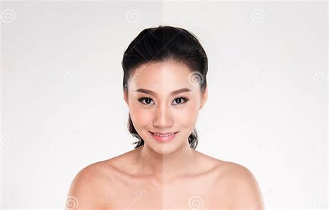 Beautiful Asian Young Woman On White Background Stock Image Image Of