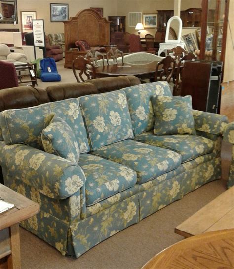 Sherrill Blue Floral Sofa Delmarva Furniture Consignment
