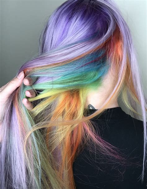 pastel rainbow hair by shannon at southland pastel rainbow hair rainbow hair color light