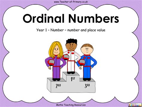 Ordinal Numbers Powerpoint Maths Year 1