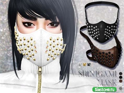 Кожаная маска с шипами Shinigami Mask от Pralinesims Simstone