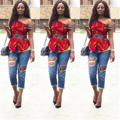 30 Stylish And Trendy Ankara Tops To Wear With Jeans Afrocosmopolitan
