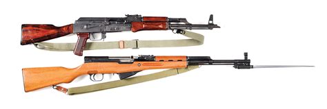M Lot Of 2 Romanian Sar 1 And Norinco Sks Semi Automatic Rifles
