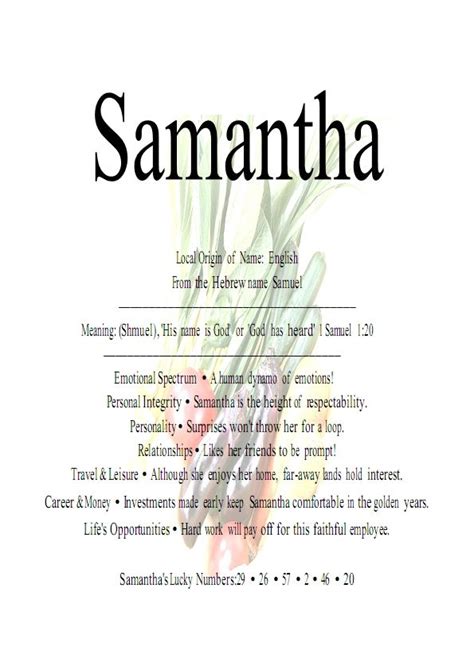 Meaning Of Samantha