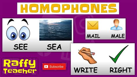 Homophones With Pictures Youtube