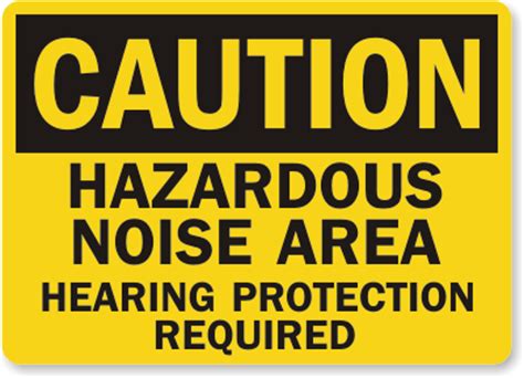 Hazardous Noise Area Hearing Protection Required Sign SKU S 1094