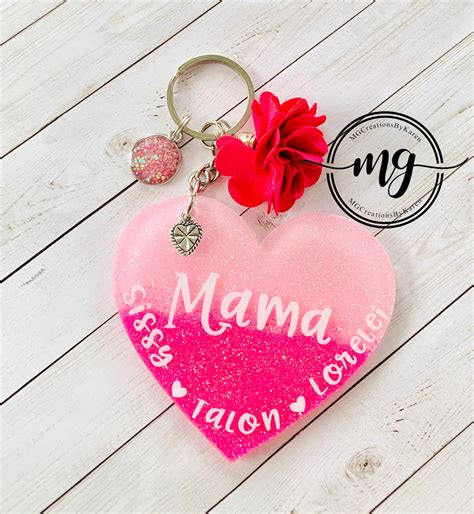 Mom Keychain Mama Key Ring T For Mom Mothers Day Etsy Joyería