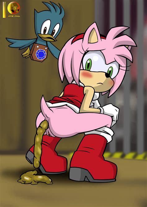 rule 34 adorable amy rose anus ass bare ass bending over bent legs bird blue feathers blush