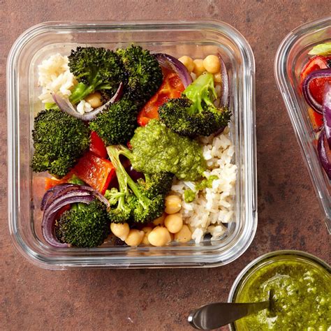 Here's the deal, are they the healthiest meals, no they if you know a single mom or dad who could use 12 christmas meals in bags i hope you can use these ideas. Meal-Prep Roasted Vegetable Bowls with Pesto Recipe ...