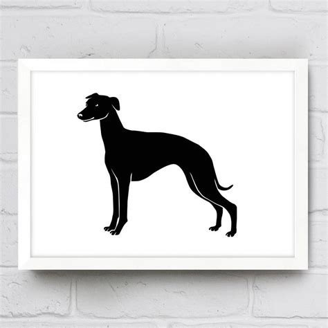 Whippet Dog Silhouette Print By Well Bred Design