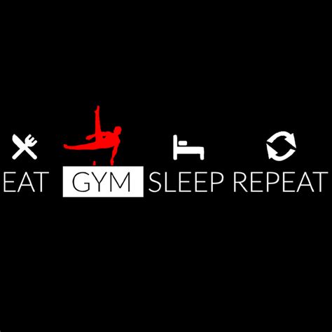 eat sleep gym repeat tee shirt garçon lune and soleil gymnastic