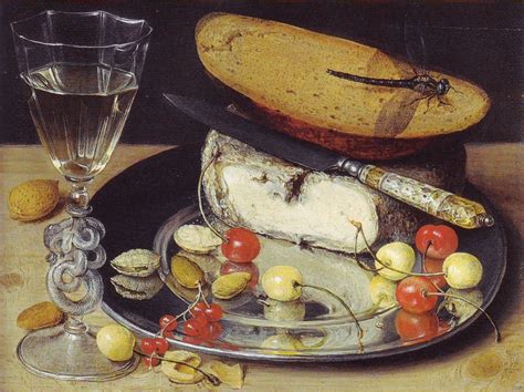 Georg Flegel 1566 1638 Still Life With Cheese And Cherries Oil On