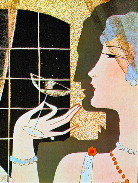 Twenties Cocktails Illustration By M Gerard 1920s From Art Deco
