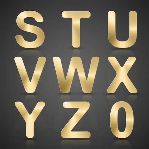 Premium Vector Gold Alphabet Set