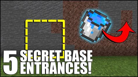 5 Secret Base Entrances In Minecraft Bedrock Youtube