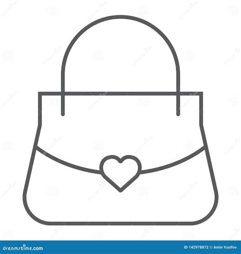women bag thin line icon girl and purse handbag sign vector graphics a linear pattern on a