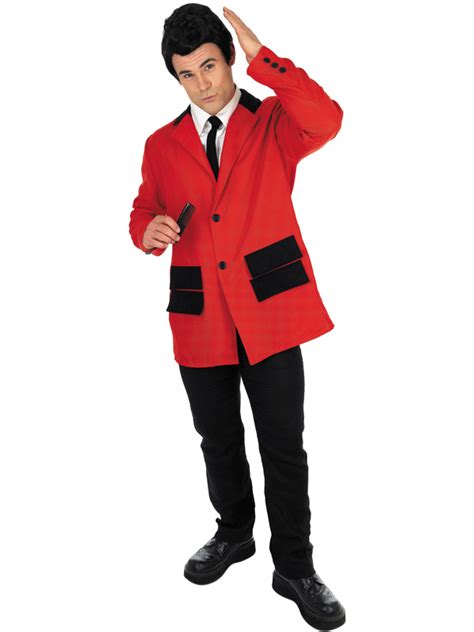 Adult Teddy Boy Suit Red Rock N Roll 1950s 50s Fancy Dress Costume