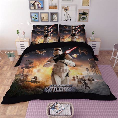 4pcs Queen Size Star Wars Battle Front 01 Bedding Set Duvet Cover Flat