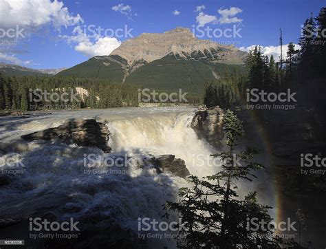 Mount Kerkeslin And Athabasca Falls Stock Photo Download Image Now