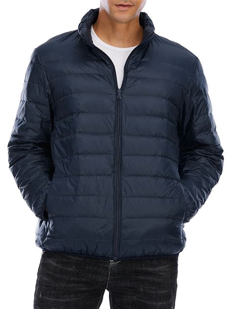 Mens Packable Down Jacket Winter Warm Jacket Lightweight Zipper Jacket