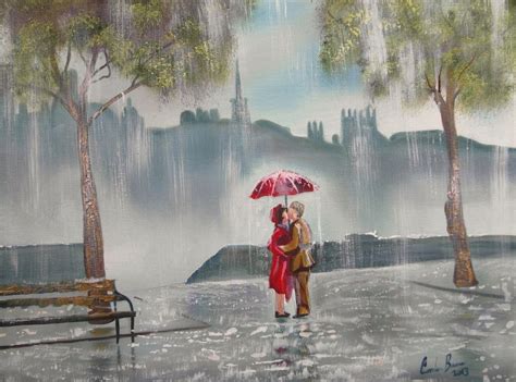 Rainy Day Paintings Painting Umbrella Art Illustration Art