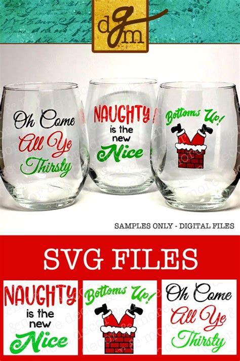 Christmas Wine Glasses Svg Bundle Svg Files For Cricut Etsy Cricut Christmas Ideas Christmas