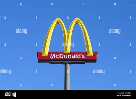 Ellensburg, WA, USA - October 20, 2023; Elevated McDonald's golden