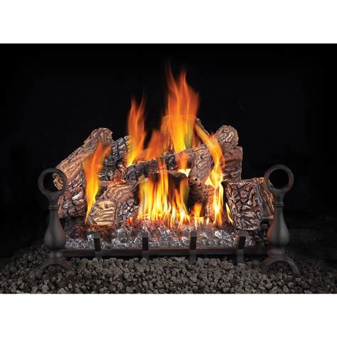 The glowing embers create the most illuminating. NAPOLEON 24 in. Vented Natural Gas Log Set with Electronic ...