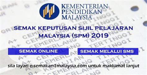 See actions taken by the people who manage and post content. Semak Keputusan Sijil Pelajaran Malaysia (SPM) 2019