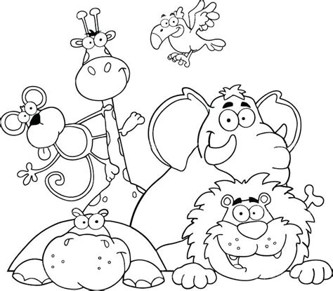 Jungle Animals Coloring Pages Preschool At Free