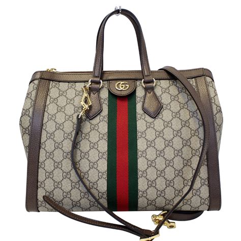 Gucci Ophidia Medium Gg Supreme Tote Shoulder Bag Beige 524537 Us