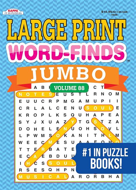 Jumbo Large Print Word Finds Puzzle Book Word Search Kappa Books