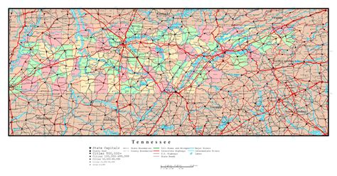 Large Map Of Tennessee