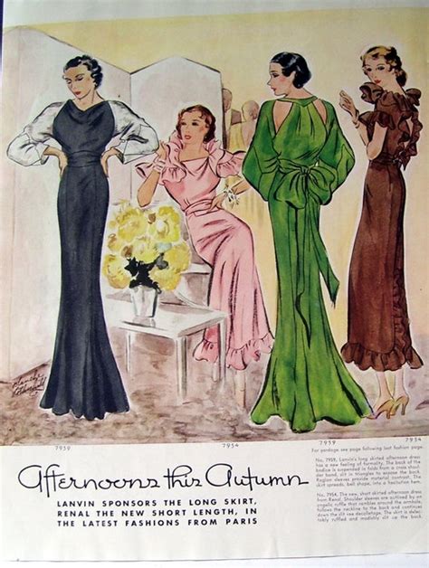 1934 Ladies Fashions Afternoon This Autumn Matinee Etsy