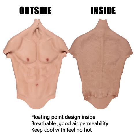Soft Silicone Muscle Chest Realistic Male Chest Vest Abdominal Muscle