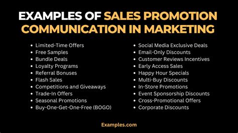 Sales Promotion Communication In Marketing 19 Examples