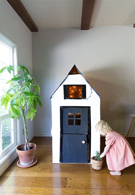 Diy Cardboard Playhouse From A Box Say Yes