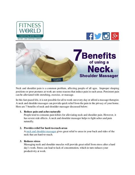 Benefits Of Using A Neck And Shoulder Massager