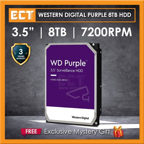 Western Digital Wd Purple 8tb Wd82purz Wd84purz 35 7200rpm 256mb