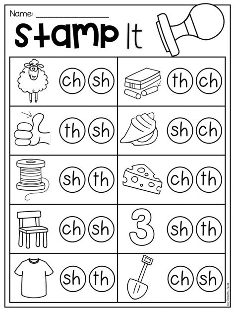 Digraph Worksheet Packet Ch Sh Th Wh Ph English Digraphs Sh