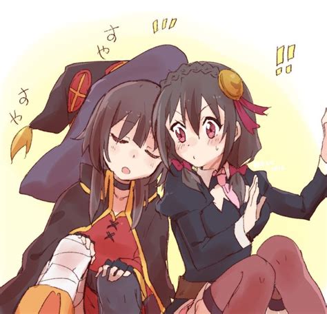 Megumin And Yunyun Konosuba Yun Yun Anime Sleepy