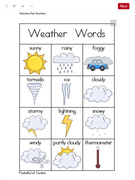 Pin by TM Crabtree on THEME- weather | Weather words, Teaching weather, Preschool weather