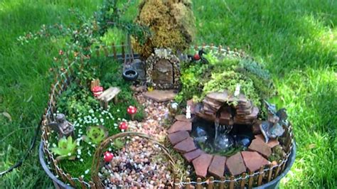 Fairy Garden With Pond And Waterfall Miniature Youtube