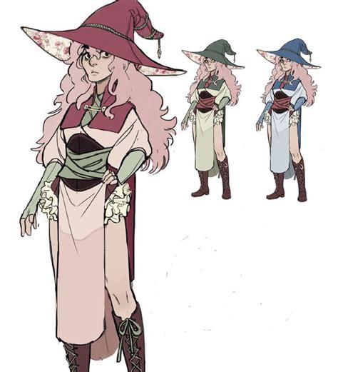 Female Wizard Human Half Elf Pink Hair Character Design Inspiration