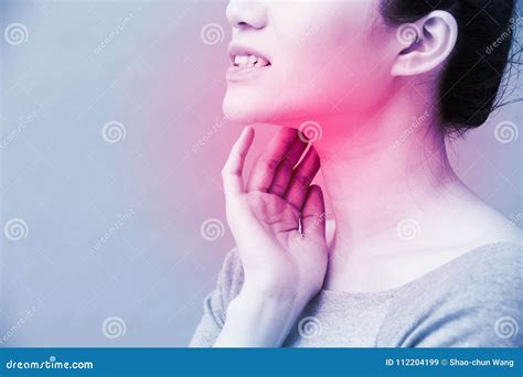 Women Thyroid Gland Control Sore Throat Of A People Royalty Free Stock