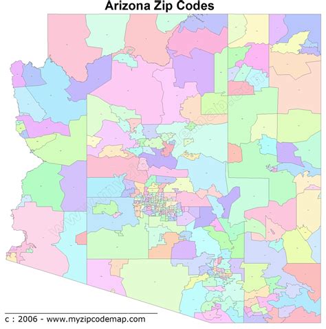 Arizona Zip Code Maps Free Arizona Zip Code Maps