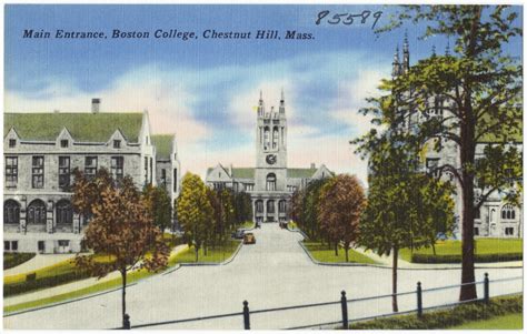 Main Entrance Boston College Chestnut Hill Mass Digital Commonwealth