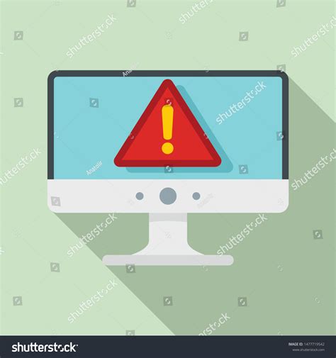 Computer Security Alert Icon Flat Illustration Stock Vector Royalty